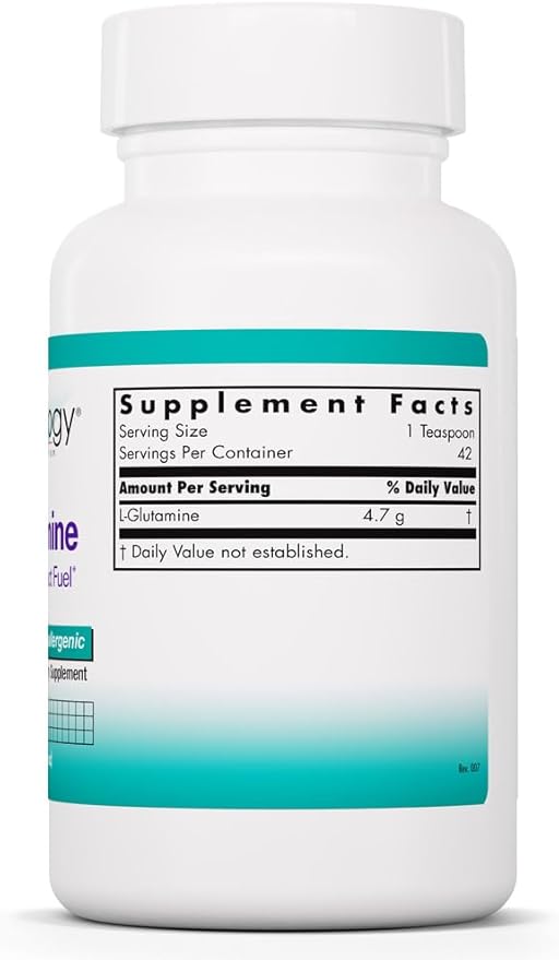 Nutricology L-Glutamine Powder - Gut Health for Men &amp Women Free Form Amino Acid Pure 4.7g Supplement - 7.1 Ounce