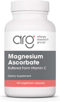 Allergy Research Group Magnesium Ascorbate Supplement - 1000mg Buffered Vitamin C Immune Support Magnesium Powder Vegetarian Capsules - 100 Count