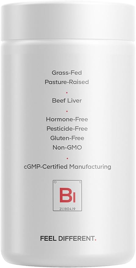 Codeage Grass Fed Beef Liver Supplement Superfood Freeze Dried Non-Defatted Desiccated Glandulars Bovine Pills Pasture Raised Beef Vitamins Non-GMO Liver Meat 180 Capsules
