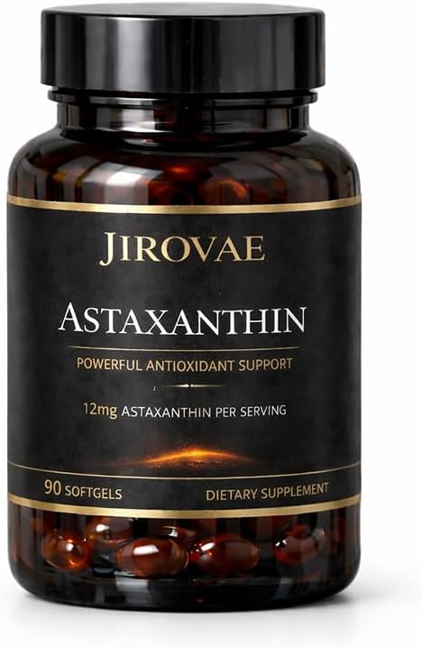 Astaxanthin 12mg 90 Softgels | Powerful Antioxidant Support from Haematococcus Pluvialis Microalgae | Supports Skin Eye &amp Cellular Health | 3-Month Supply