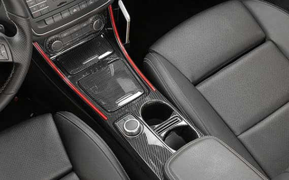 New Protective Center Control Covers Compatible with Mercedes Benz CLA C117 2013-2018 CLA180 CLA200 CLA 220 CLA250 (Carbon Look + Red Line)