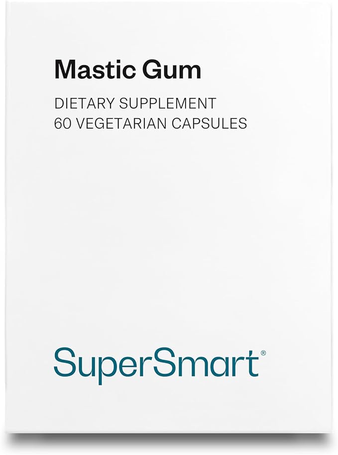 Supersmart Mastic Gum Supplement 2000mg per Day - Natural Mastic Tree Extract for H. Pylori | Non-GMO &amp Gluten Free - 60 Vegetarian Capsules