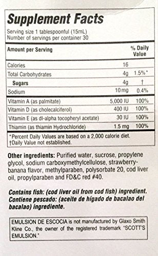 Emulsion De Escocia Strawberry Banana 15.3 Oz. Cod Liver Oil 2-Pack