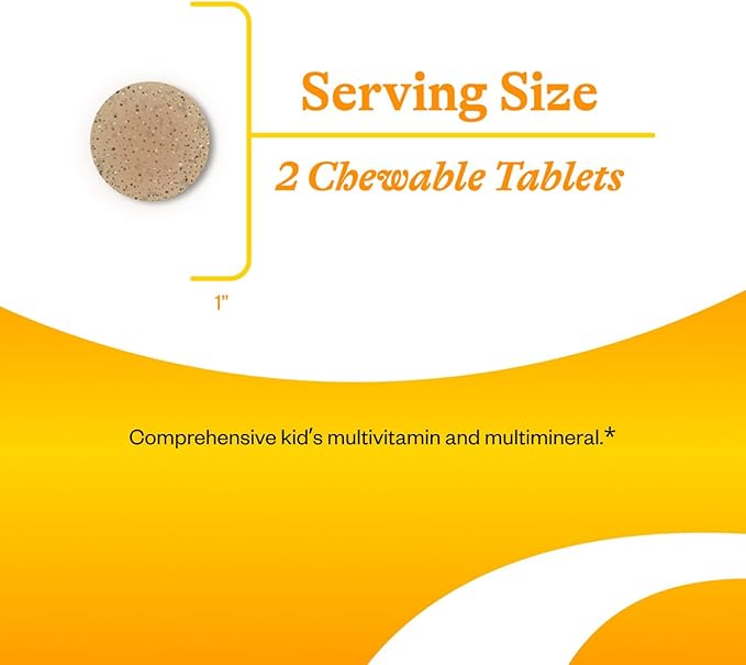 Seeking Health Kids Multivitamin Chewable Formulated for Children’s Health with L-5-MTHF L-Methylfolate B12 Riboflavin Vitamin A Vegetarian (60 Chewable Tablets)*