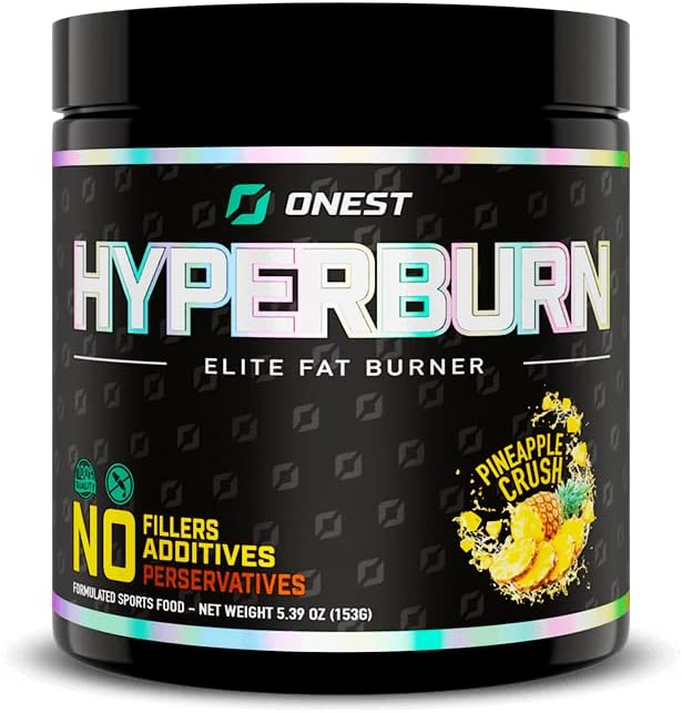 ONEST Hyperburn Fat Burner Powder – 153g (30 Servings) Enhanced Energy Boost &amp Performance Support Supplement Metabolism Booster &amp Sports Nutrition Powder for Men and Women