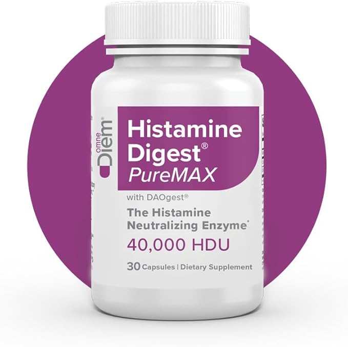 Omne Diem Histamine Digest PureMAX with DAO - Diamine Oxidase Supplement for Food Related Histamine Intolerance (30 Capsules)