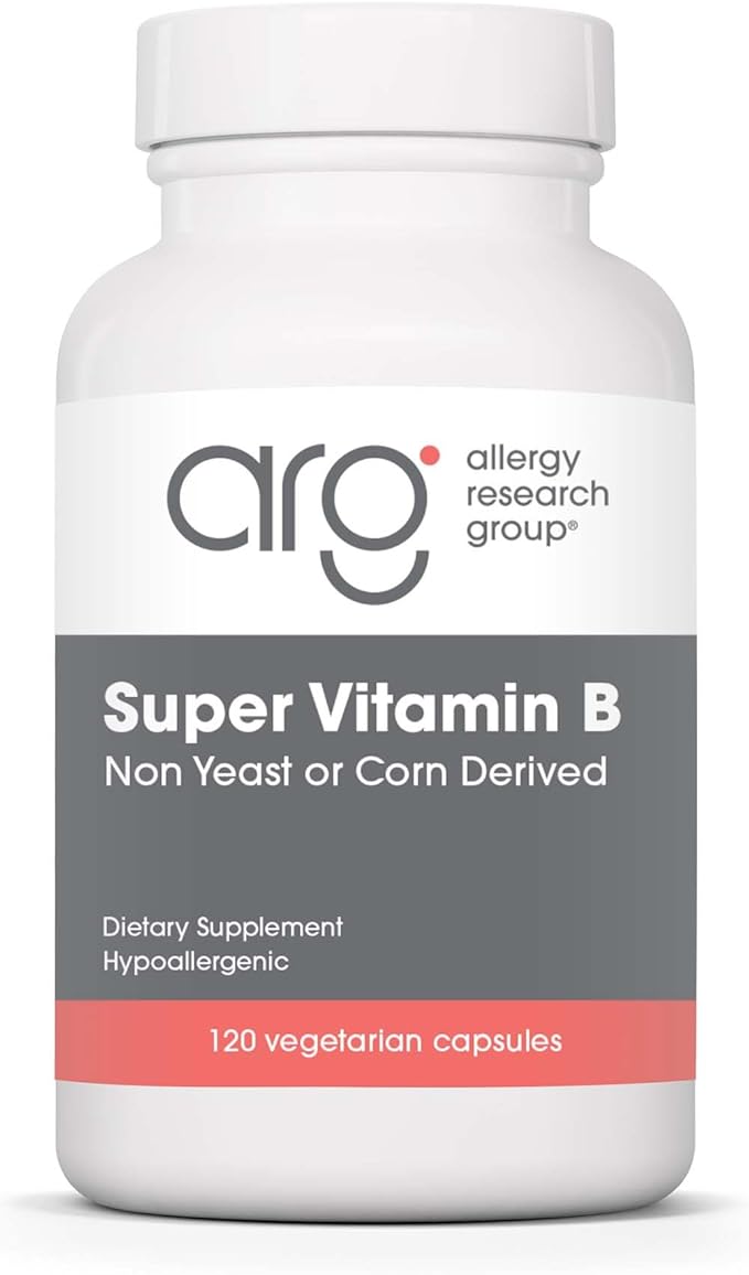 Allergy Research Group Super Vitamin B Supplement - B Vitamin Complex for Men &amp Women with Vitamin B12 and B6 Vegetarian Capsules - 120 Count