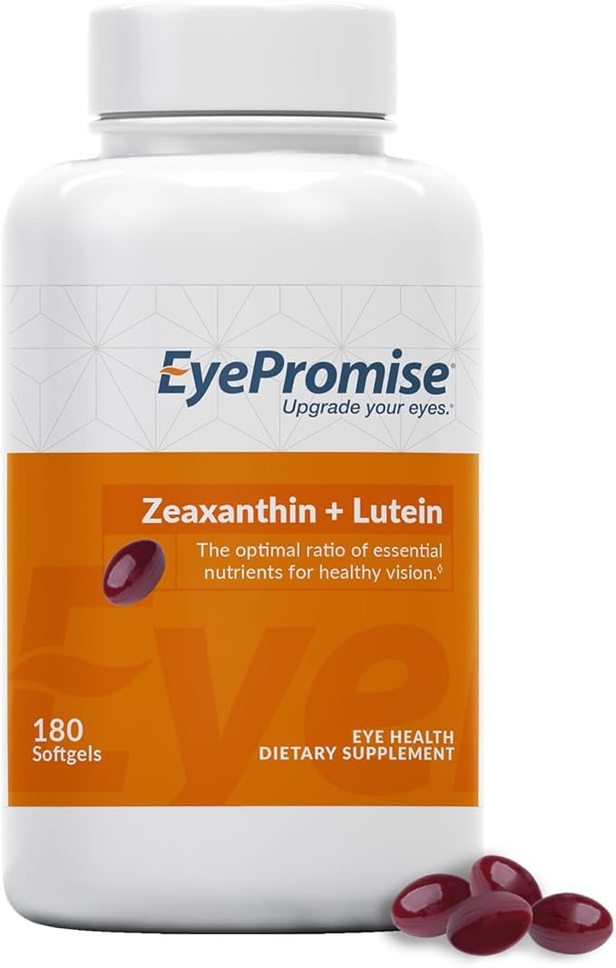 EyePromise Zeaxanthin &amp Lutein Eye Vitamin - 180 Softgels 90-Day Supply - Eye Health Supplement with 10mg Zeaxanthin &amp 10mg Lutein to Support Healthy Vision