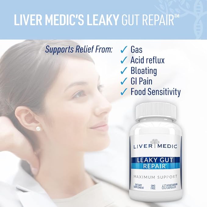 Leaky Gut Repair Natural Gut Health Supplement Glutamine Organic Slippery Elm NAG Marshmallow Root Aloe Vera MSM Quercetin Bromelain Promotes Digestive Ease Gut Wellness 1000mg 120 Caps