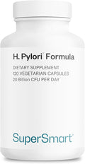 Supersmart H. Pylori Formula 20 Billion CFU per Day - Probiotic Lactobacillus Reuteri DSM 17648 Supplement | Non-GMO &amp Gluten Free - 120 Vegetarian Capsules