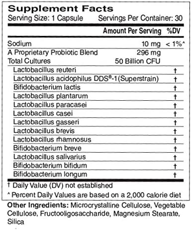 Advanced Probiotic w/ 50 Billion CFU Per Serving Shelf Stable Men's and Women's Probiotic Supplement to Stay Fit 30 Capsules