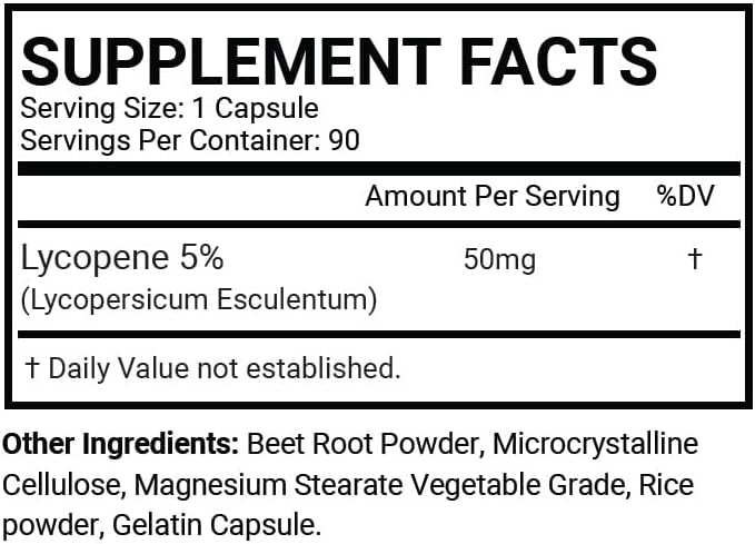 KRK SUPPLEMENTS 1 Bottle Lycopene 50mg 90 Capsules