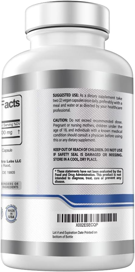 Alpha Lipoic Acid 600mg Per Serving 240 Vegan Capsules- Gluten Free Pure Non-GMO ALA- Supports Energy &amp Anti Oxidant