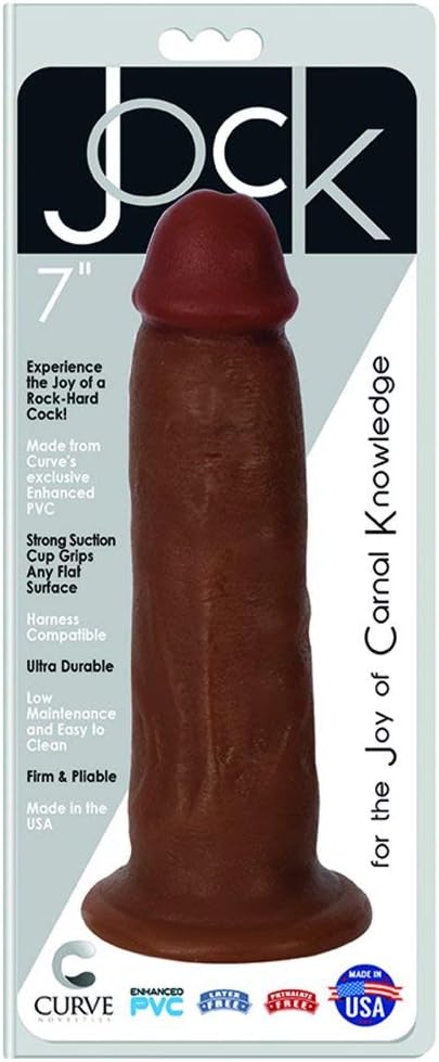 Jock 7 Inch American Made Dildo- Brown