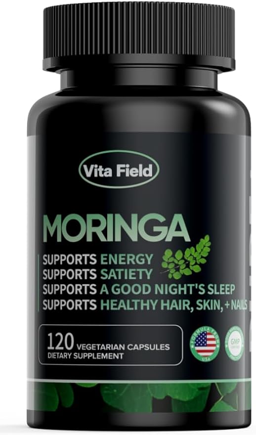 Moringa Capsules - Pure Moringa Leaf Powder 12000mg | 3-Month Supply | Third-Party Tested Non-GMO Gluten-Free | Supports Natural Energy &amp Vitality for Seniors
