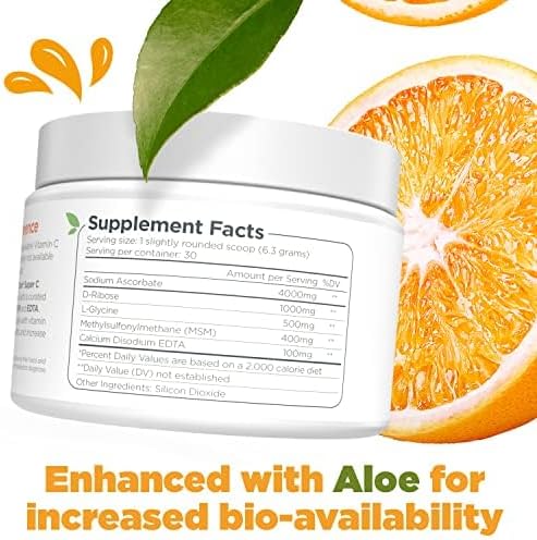 Dr. Keith's Own Super C - High Dose 4000mg Buffered Vitamin C Powder with D-Ribose Glycine MSM - Highly Absorbable Stomach-Friendly Daily Immune Support - Unflavored 200 Grams Each (3 Pack)