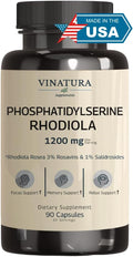 VINATURA PhosphatidylSerine 1200mg - with Rhodiola Rosea 90 Capsules 30 Servings