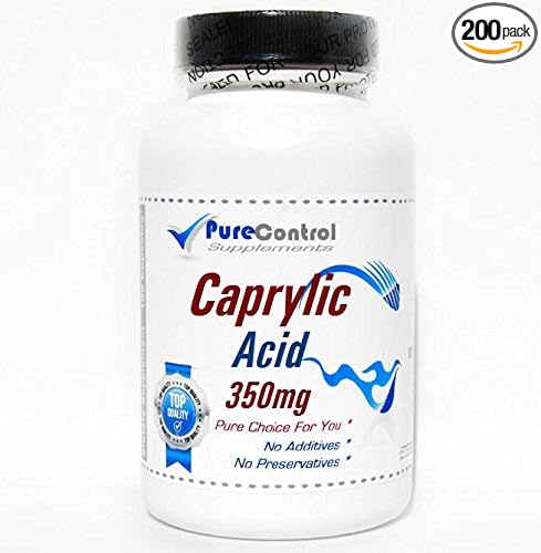 Caprylic Acid 350mg // 200 Capsules // Pure // by PureControl Supplements