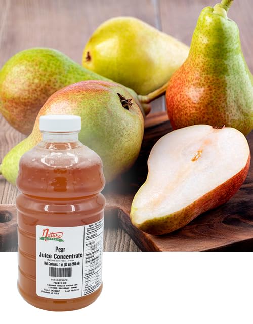 Nature Blessed 100% Pure Pear Fruit Juice Concentrate - 4 Quarts (4/32 fl oz bottles) Great for Home Vintners Brewers Cider Mead Spirits or Smoothies