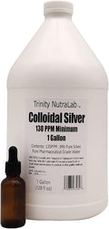 Colloidal Silver 130 PPM Liquid 1 Gallon (128 fl oz) with Dropper