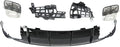 Compatible for CLA Class W117 CLA260 CLA45 AMG 2013-2018 PP Rear Bumper Lip Diffuser Spoiler with Exhaust Rear Lip Skid Plate(2016-2018 Black)