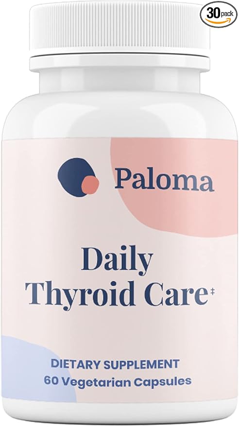 Paloma Iodine-Free Thyroid Support Supplement – Boost Energy Metabolism &amp Focus | Doctor-Formulated with Selenium Zinc &amp Essential Nutrients | Vegetarian Gluten-Free Non-GMO – 60 Capsules