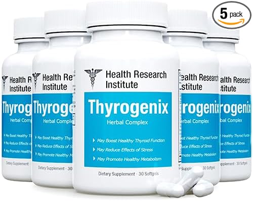 Thyrogenix - Thyroid Function Support Supplement - 5 bottles-150 Capsules - Adrenal Glands Support-Hormonal Balance Support (5)