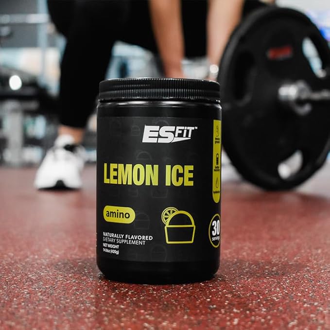 Amino Powder - Pre and Post Workout with Electrolytes - BCAA 2:1:1 Ratio Amino Acids Superior Taste Tested and Certified Lemon Ice 30 Servings