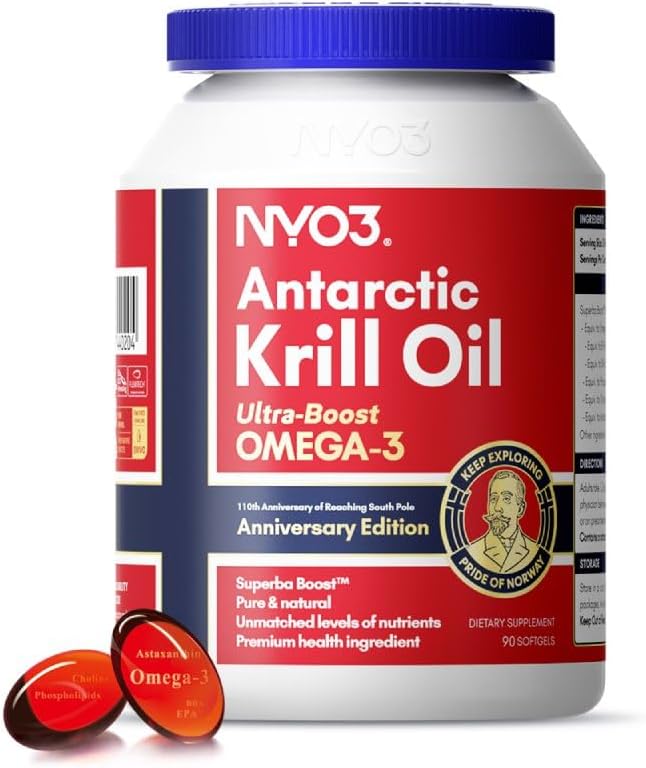 NYO3 1000mg Krill Oil Omega 3 and Glucosamine 1500mg with Chondroitin MSM 2Pack