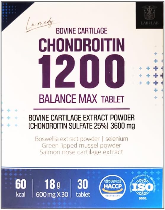 KPurity Chondroitin 1200 Balance Max Bovine Tracheal Cartilage Restore Joint Health Supplement Support Strength and Fracture (30 Count (Pack of 1) Chondroitin 1200)