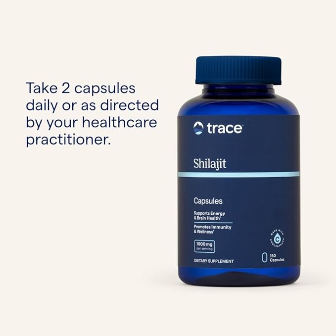 Trace Minerals Shilajit Capsules - Shilajit Supplement for Daily Wellness - Immunity Support - Energy Brain Health &amp Digestion Support - 150 Count (75 Servings)