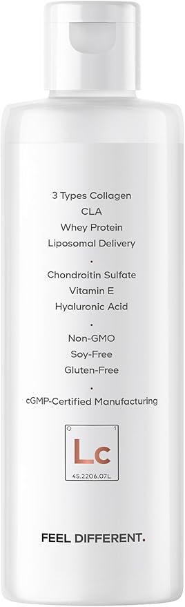 Codeage Liquid Collagen Supplement Chocolate Flavor Beauty Trim &amp Glow Liposomal Collagen Peptides CLA Conjugated Linoleic Acid Hyaluronic Acid Vitamin E Hydrolyzed Non-GMO 15.22 fl oz