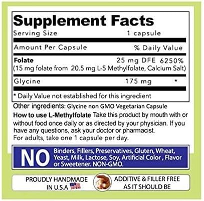 Our Daily Vites L-Methylfolate 15mg/15000mcg – Active 5-MTHF Folate Supplement – High Potency Methyl Folate – Supports Energy &amp Overall Wellness – Vegan Non-GMO Capsules – 90 Servings