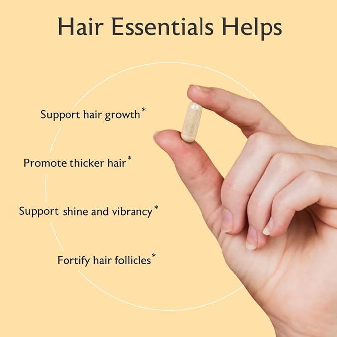 Alaya Hair Essentials - Hair Supplement with Biotin Keratin Folic Acid Vitamin B12 B6 - Lab Tested - Gluten Free - 30 Day Supply