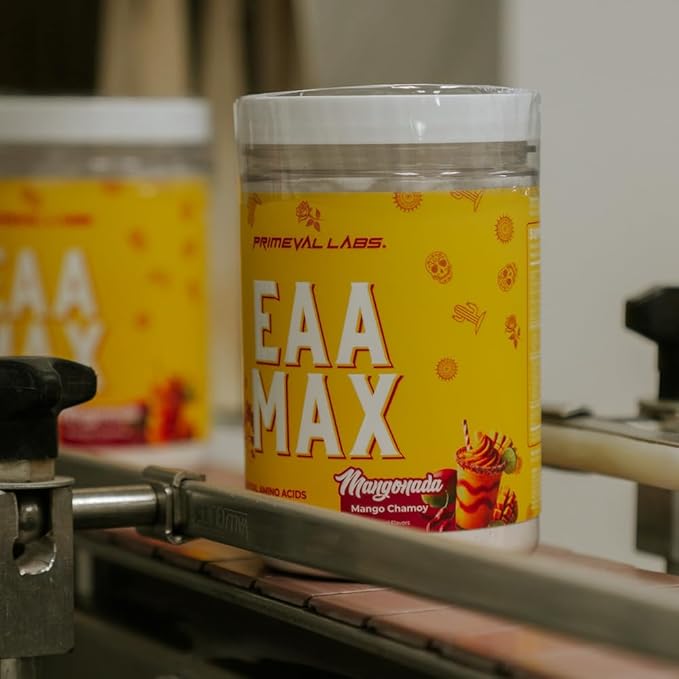 Primeval Labs EAA Max Energy | Pre or Post Workout Muscle Recovery | BCAAs EAAs Electrolytes | Supports Hydration &amp Performance | Keto Friendly | 30 Servings (Mangonada)