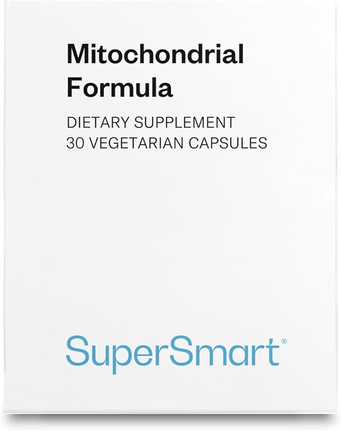 SuperSmart - Mitochondrial Formula (Advanced Formula) - with PQQ R-Lipoic Acid Acetyl-L-Carnitine - Mitochondrial Supplement | Non-GMO &amp Gluten Free - 30 Vegetarian Capsules