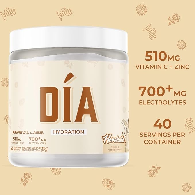 DIA Hydration Electrolyte + Immunity Powdered Drink Mix | Latino Aguas Frescas Flavors | Vitamin C Zinc &amp Taurine | Low Sugar 1 gram per serving | Daily Hydration Drink Mix | 40 Servings | Horch