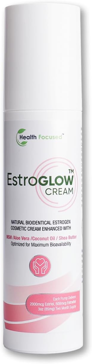 JJ Smith EstroGlow - Bioidentical Estrogen Cream for menopause &amp post-menopause relief. Targets hot flashes night sweats mood and skin hydration while supporting hormone balance - (3oz)