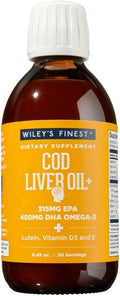 Wiley's Finest Cod Liver Oil - Orange Flavored Omega-3 Fish Oil Supplement - 765mg Omega-3s - 8.45 Oz (50 Servings)