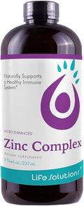 Life Solutions Zinc Complex - Zinc Gluconate and Copper Gluconate for Optimal Immune Support &amp Health - High Absorption Formula - Liquid 8oz-