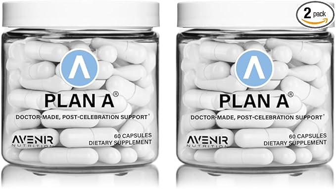 Avenir Nutrition Plan A™ - Post-Celebration Relief &amp Morning Restore Dehydration &amp Headache Support - Dihydromyricetin DHM and L Cysteine - 90 Capsules