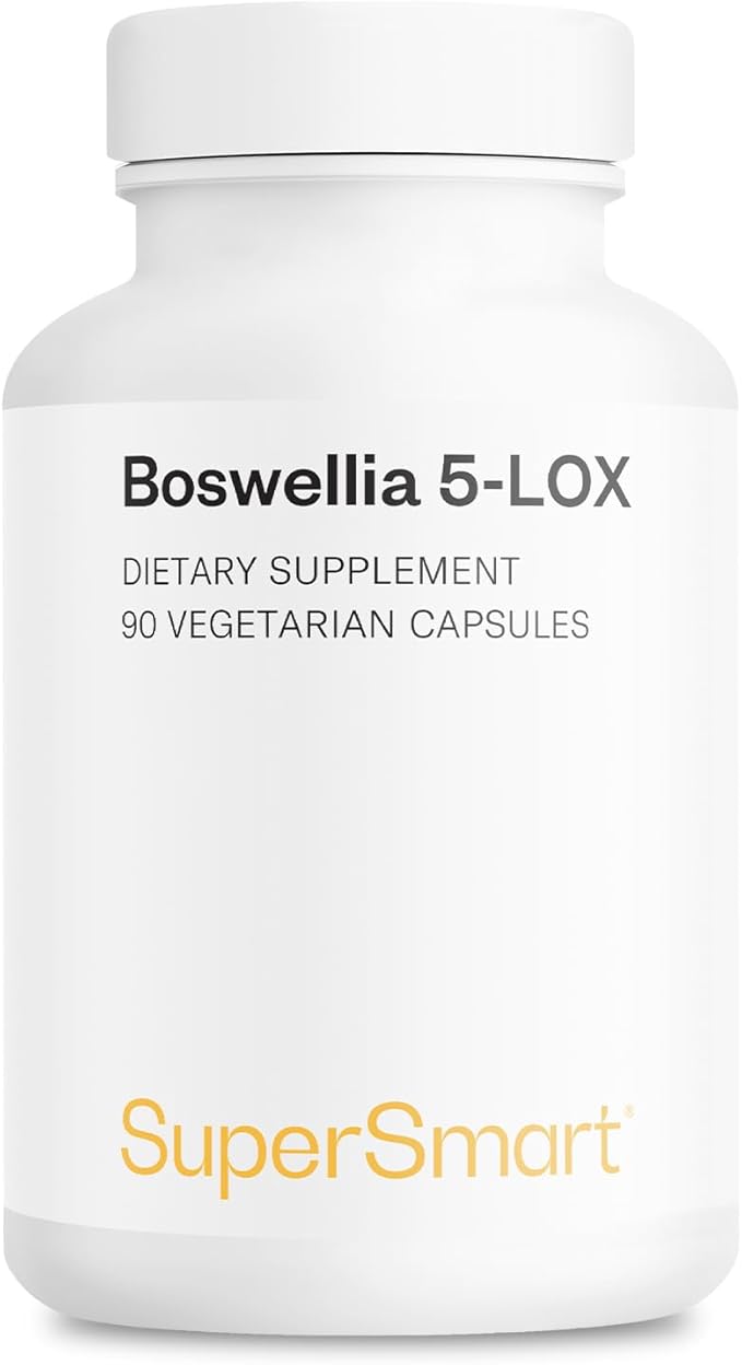 Supersmart - 5-Loxin 200mg per Day (Patented) - AKBA Supplement - 5-Loxin Boswellia Serrata Extract | Non-GMO &amp Gluten Free - 90 Vegetarian Capsules
