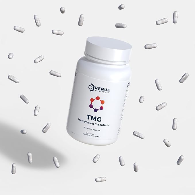 Renue By Science TMG | High Strength TMG Supplements | 120 Trimethylglycine Capsules - 900mg TMG per Serving with Vitamin B12 Vitamin B6 Folate &amp Zinc | Made in the USA &amp Third-Party Tested