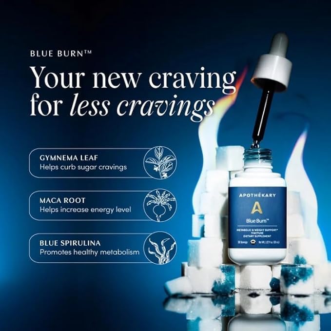 Apothékary Metabolic Duo Herbal Supplement Liquid Drops Contains Blue Burn 30 Servings and Sugar Kick 30 Servings Support Metabolism Weight Support and Healthy Blood Sugar 60 Servings