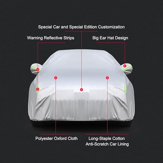 Car Cover for Mercedes Benz AMG CLA Coupe CLA180/CLA200/CLA220d/CLA250/CLA250e/CLA260/CLA 35/CLA 45 Coupe 5-Doors All Weather Waterproof Rain Snow UV Windproof Protection Cover with Reflective Strips