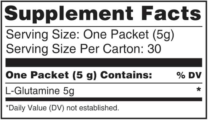 Neva RED Pharmaceutical Grade L-Glutamine Powder 5g Stick Packs 30 Servings
