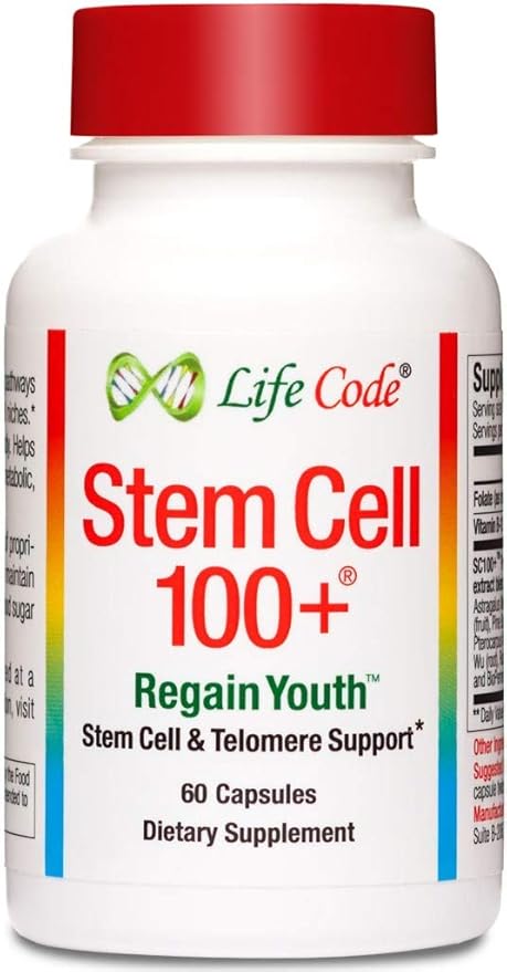 Stem Cell 100+: Multi-Pathway Anti-Aging &amp Rejuvenation Supplement Supports Stem Cells Telomeres Longevity Genes Vascular Circulation Neural Function Autophagy and More