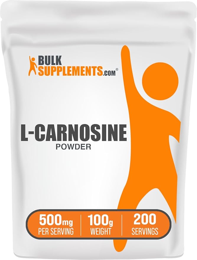 BulkSupplements.com L-Carnosine Powder - Carnosine Supplement Carnosine 500mg - Amino Acid Supplement Gluten Free 500mg per Serving 100g (3.5 oz) (Pack of 1)