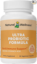 Natural Wellness Ultra Probiotics – 35 Billion CFUs with Prebiotics – Probiotics for Women &amp Men for Digestive Health Gut Balance &amp Immune Support – High Potency Shelf-Stable 30-Day Supply
