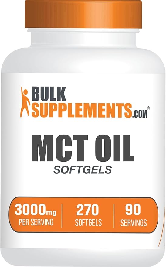 BulkSupplements.com MCT Oil Softgels - Medium Chain Triglyceride MCT Supplement MCT Oil 3000mg - for Energy Support Gluten Free 3 Softgels per Serving 270 Count (Pack of 1)